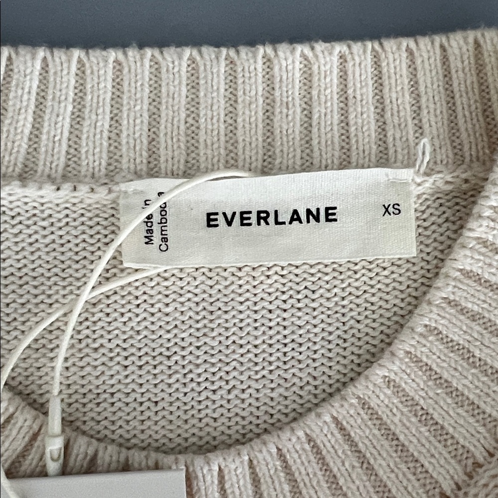 NWT Everlane Organic Cotton The Boxy Sweater in Everyday Cotton Canvas Size XS - Picture 6 of 13